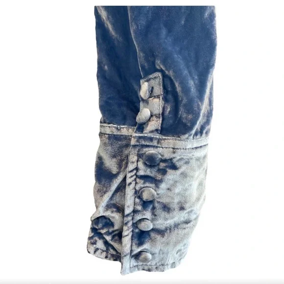 Free People Viola sky blue crushed velvet romper - Picture 7 of 16